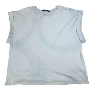 Doe & Rae Medium Light Blue Women's Top Cap Sleeve